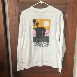 Vans White Long Sleeve Shirt with Surfing Graphic